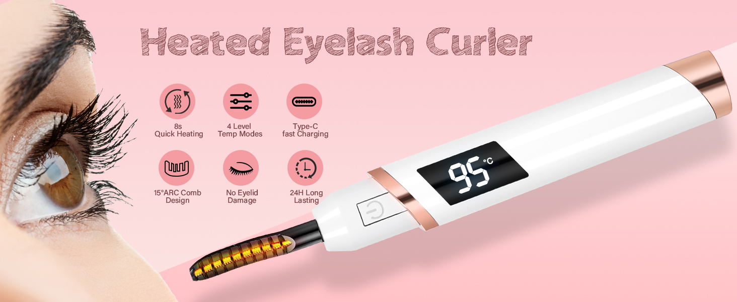 Heated Eyelash Curler for Women