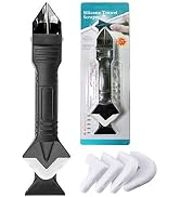 3 in 1 Silicone Caulking Tools, Glass Glue Angle Scraper, stainless steelhead Caulk Remover and S...