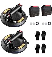 MEHIDFY Glass Suction Cup to Lift Large Glass, 8" Vacuum Suction Cups with Double Pads &amp; Carry Bo...