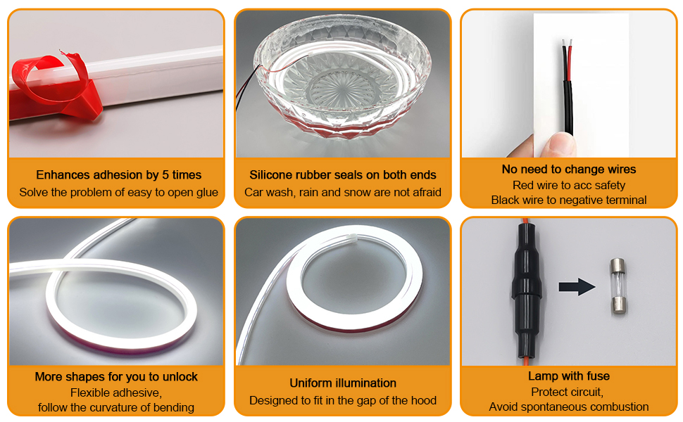 Made of high quality silicone for the light strip.