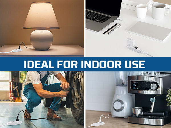  flat extension cord black