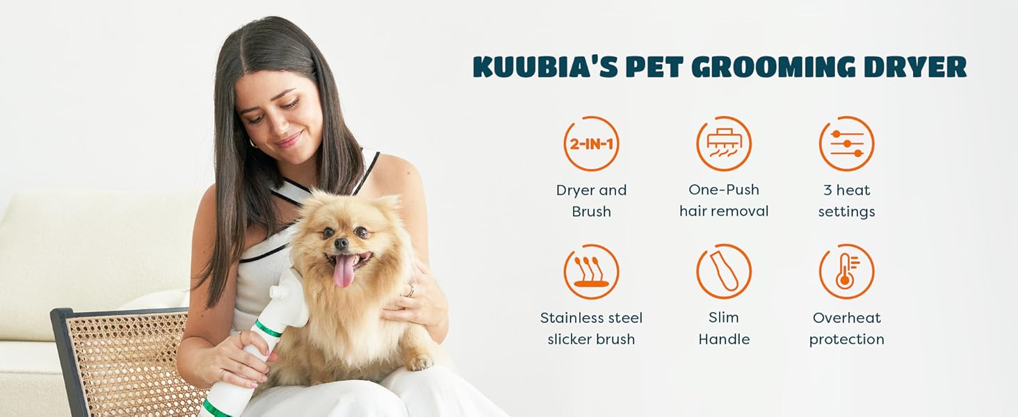 KUUBIA Pet Hair Dryer Dog Hair Dryer Pet Grooming Dryer Dog Blow Dryer