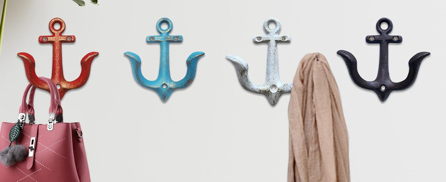 Cast Iron Nautical Anchor Design Wall Hooks
