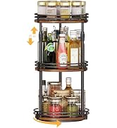Across-Star Lazy-Susan-Organizer-Spice-Rack, 3-Tier Adjustable Rotating Spice Organizer For Kitch...