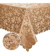 smiry Rectangle Table Cloth, Waterproof Heavy Duty Vinyl Tablecloths, Wipeable Washable Table Cov...
