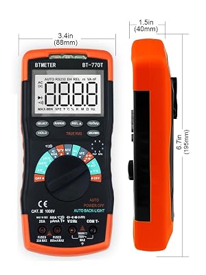True RMS Digital Multimeter Tester 6000 Counts AC DC 20A Ohmmeter Voltmeter DMM