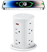 ANNQUAN 3" Pop Up Countertop Receptacle with 4 USB Ports 15W Wireless Charger,Max 20W Power Deliv...