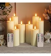 Flameless Battery Operated Candles with Remote: Set of 8 2.2''×4'' 5'' 6'' 7'' Outdoor Waterproof...