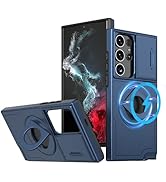 ANNGELAS for Samsung Galaxy S23 Ultra Mag-Safe Kickstand Case with Slide Camera Cover,Slim Shockp...