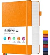 FOCUS DAY Leather Lined Notebook Journal, 320 Pages Hardcover Notebook Journals for Writing Note ...