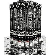 Confetti Sky [6 Pack] 12 Inch Confetti Cannons | Silver Mylar Confetti Poppers for Wedding Celebr...