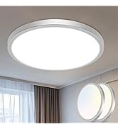 libtit 16 inch Flush Mount LED Ceiling Light Fixture, 3000K 4000K 6500K Adjustable, 36W 3600lm Br...