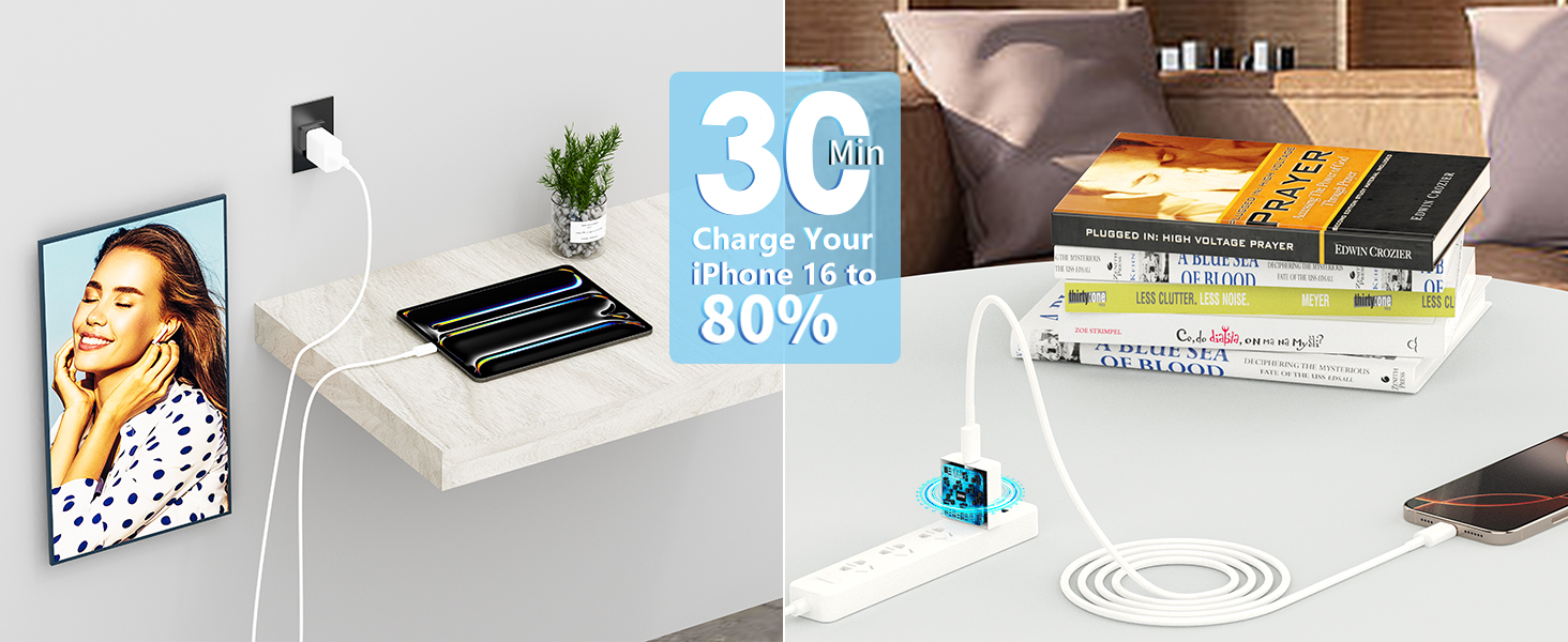 MFi Certified iPhone 16 Charger Fast Charging 2Pack 20W USB C Power Adapter Type C Wall Charge Block