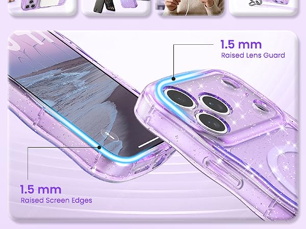 crystal Clear case transparent case magnetic case glitter case Glossy case cute case aesthetic case