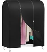 Zilink 50'' Garment Rack Cover Dustproof Clothes Rack Cover Breathable Garment Bags Protector War...