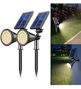 APOMAO Solar Spot Lights Outdoor, 36 LEDs Solar Landscape Lighting with 2200mAh, Outdoor Lights A...