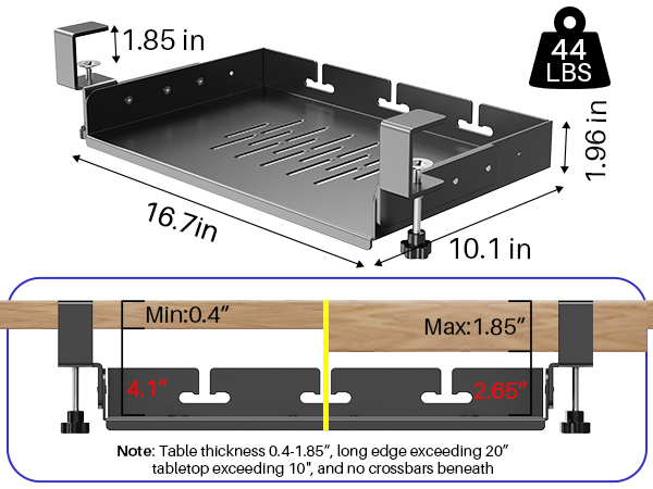 No Drill Under Desk Laptop Mount