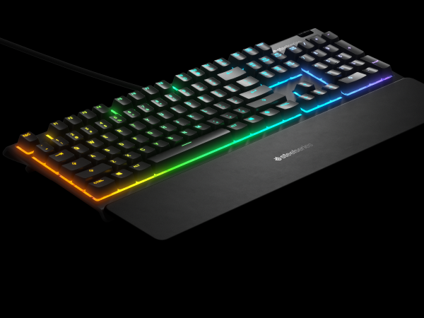 - Apex 3 RGB keyboard with wrist rest