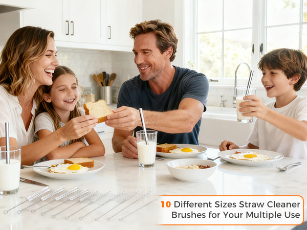 10 silicone straw brushes