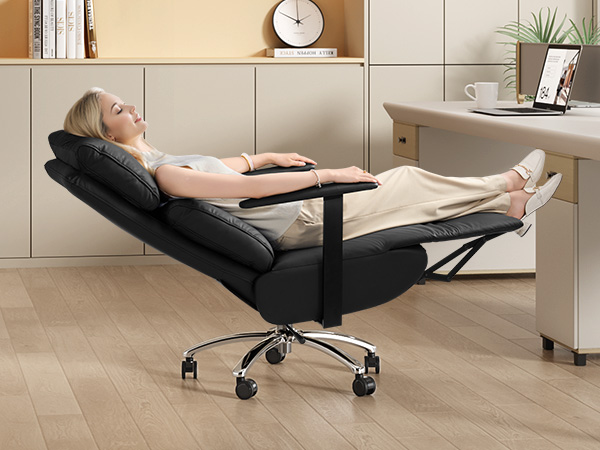 reclining office chair ergonomic with foot rest comfortable executive big and tall office chair