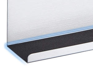 Multiple views of a sleek metallic or black rectangular device or component shown from different angles.