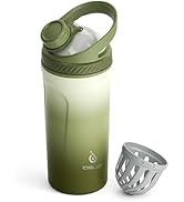 Ideus 24 oz Stainless Steel Shaker Bottle, Insulated &amp; Leakproof Shaker Cup, BPA-Free With Silent...