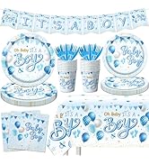 CMUSKO Blue Baby Shower Decorations for Boy, It's a Boy Baby Shower Party Supplies with Baby Boy ...