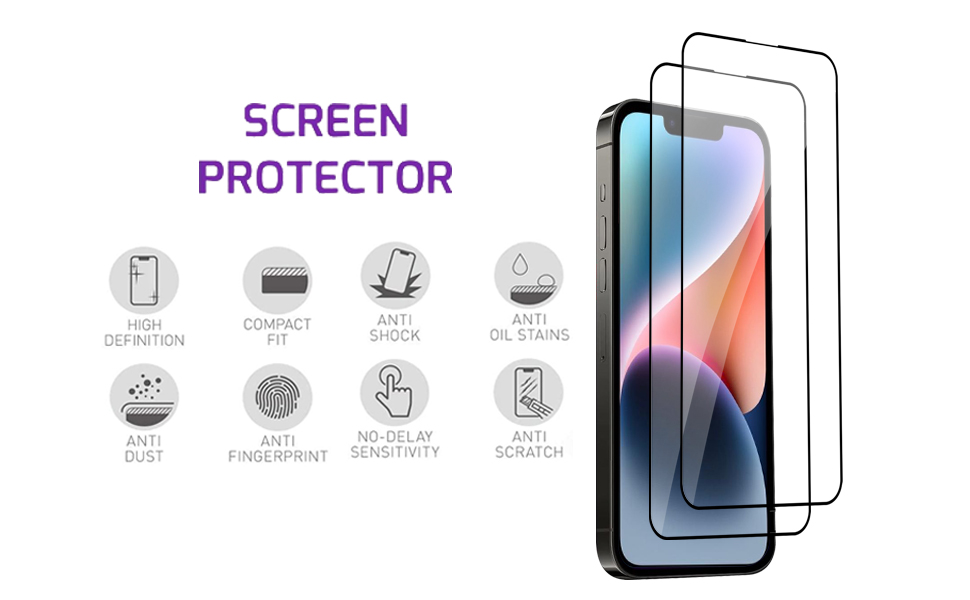 iPhone 15 Screen Protector Tempered Glass