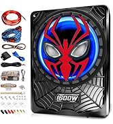 2026 Upgraded 1600W Car Subwoofers, 10" Ultra-Thin Powered Under-Seat Subs with Built-in Amplifie...