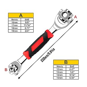 universal sockets wrench tools adjustable multi function wrenches 6 12 point spanner tool
