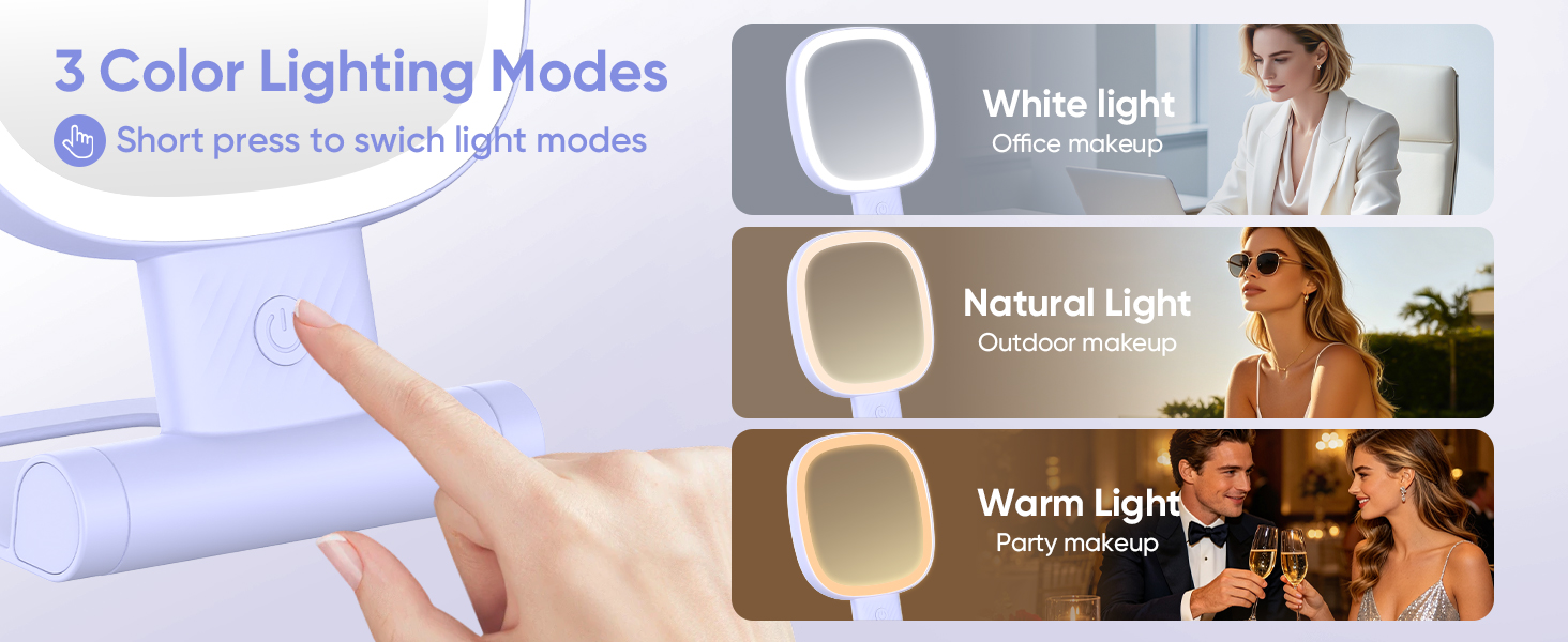 Travel makeup mirror with 1X/30X