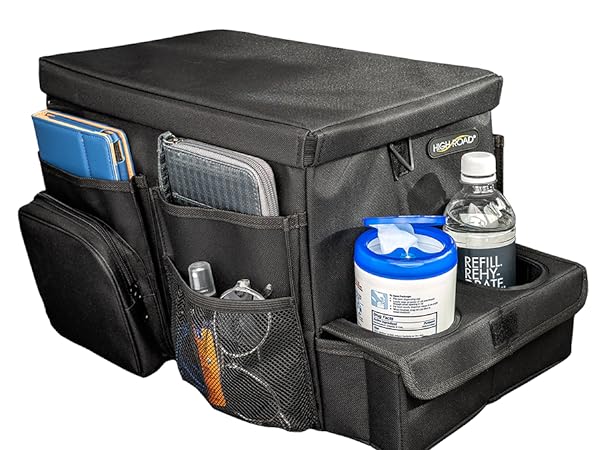 black front seat organizer with insulated cooler compartment by High Road