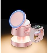 BLESSOURCE 4-in-1 Magnetic Wireless Charging Station for iPhone 17/15/14/13 Pro Max, with Night L...