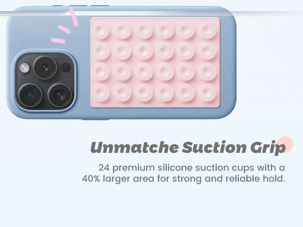 24 premium silicone suction cups with a 40% larger area for strong and reliable hold
