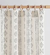 jinchan Boho Curtains for Living Room Farmhouse Black Curtains 84 Inch Length 2 Panels for Bedroo...