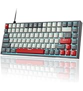 MageGee 75% Mechanical Keyboard, Wired Gaming Keyboard with Red Switches and Ice Blue Backlit Sma...