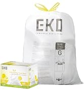 EKO 21 Gallon / 50-90 Liter, 60 Count Drawstring Trash Bags, Extra-Strong Garbage Bags, Lemon Zes...