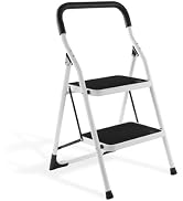 KREBS 2 Step Ladder, Ladder Folding Step Stool with Cushioned Handle with Wide Platform Steps,2 S...