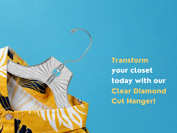 Clear plastic hangers with diamond cut design 