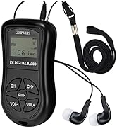 ZHIWHIS Mini Portable FM Radio, Stereo LCD Digital Display Tuning Pocket Walkmen Transistor Confe...