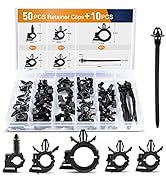 GOOACC 60Pcs Car Wire Loom Routing Clips Assortment - 6 Different Sizes Universal Wiring Harness ...