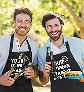 Funny Waterproof Grilling Cooking Chef Apron with 2 Pockets Adjustable Neck Strap, Gifts for Fath...