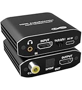 HDMI Audio Extractor, Tendak 4K HDMI Audio Converter, HDMI to HDMI and Optical Toslink SPDIF/ 3.5...