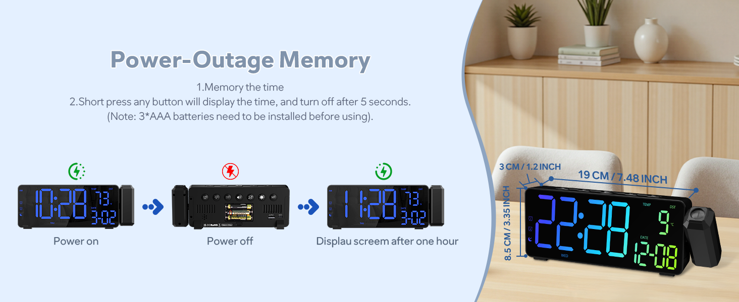 projection alarm clocks for bedrooms