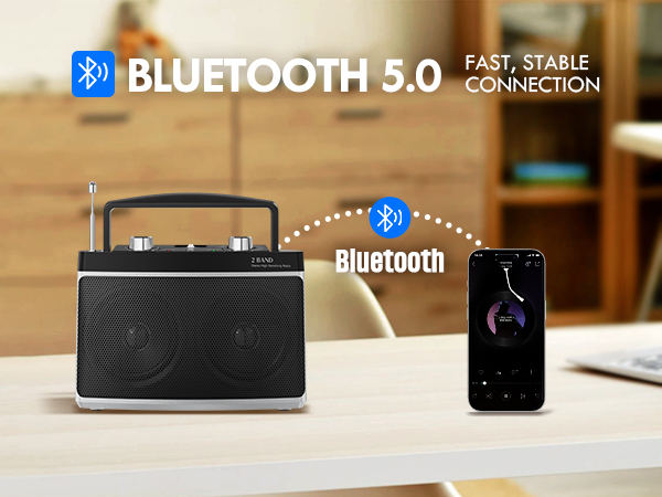 bluetooth radio,radio with bluetooth,fm radio with bluetooth