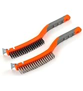 MAXMAN Wire Brushes 2 Pcs, 14 Inch Stainless and Carbon Steel Wire Scratch Brush, Wire Brush Set ...