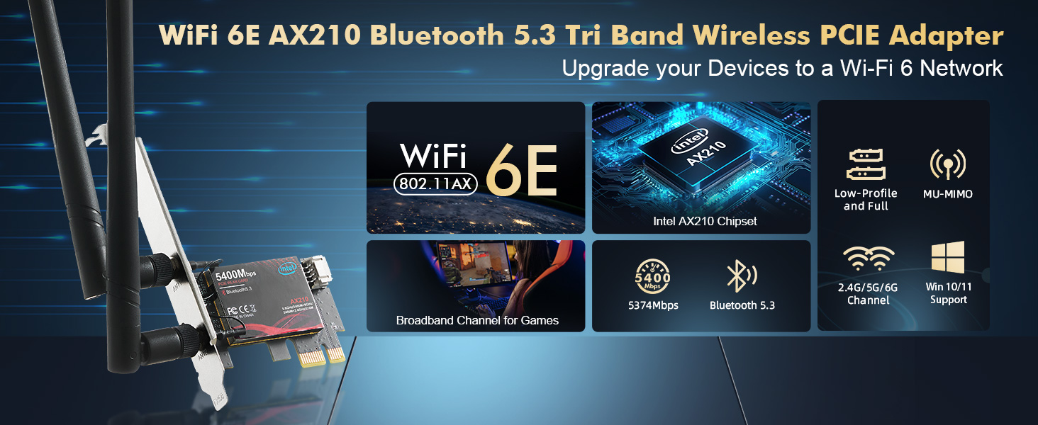 wifi6e AX210 pcie adapter