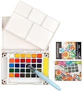 MAIKEDEPOT Watercolor Paint Set, 18 Colors Painting Set Vivid Watercolor Paints with Water Brush ...