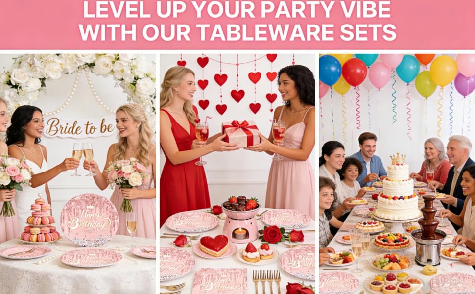 rose gold birthday decorations