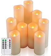 Amagic Flameless Candles Battery Operated Candles Flickering, Outdoor Waterproof LED Pillar Candl...